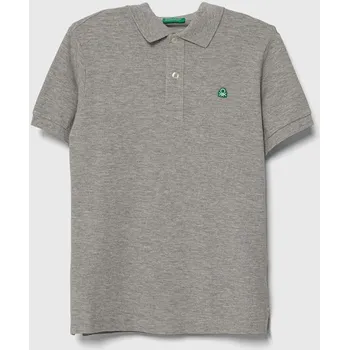 Chlapecké tričko Dětská bavlněná polokošile United Colors of Benetton šedá barva 3089C300Q.G.NOS.9BYX 90X, vel. 140