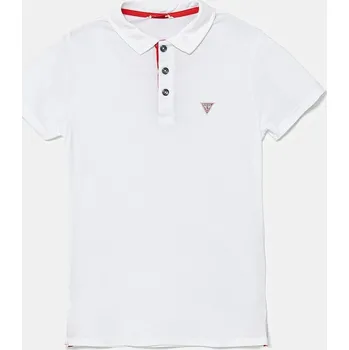 Chlapecká košile Dětská bavlněná polokošile Guess L2GP02.KAPY0.PPYX bílá 00X, vel. 147-157