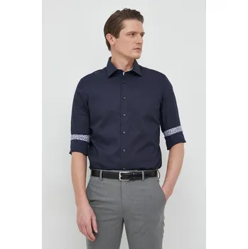 Pánská košile Košile Seidensticker tmavomodrá barva, slim, s klasickým límcem, 01.653480 59X, vel. 44