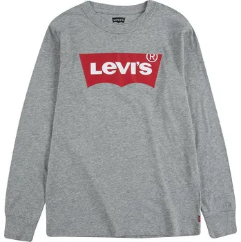 Dívčí tričko Dětské tričko s dlouhým rukávem Levi's šedá barva, s potiskem 6E8646.NOS.B 09X, vel. 62