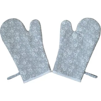 Chňapka Šatoli.cz Kuchyňská chňapka Bílé kvítí na šedé 2 ks