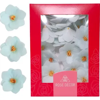 Jedlá dekorace na dort Dekorace oplatková - Hortenzie modrá 18 ks