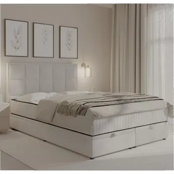 Postel Čalouněná postel s matracemi a úložným prostorem GRACE 180x200 cm šedá