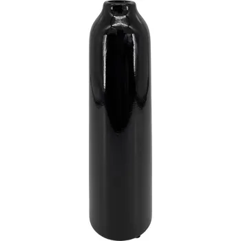 Váza Clay - II.jakost Černá keramická váza Vita, 11x11x38,5 cm - lesklá, II.jakost