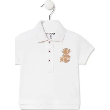 Chlapecké tričko Dětská bavlněná polokošile Tous bílá barva Casual.2021 00X, vel. 63-68