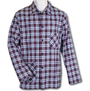 Pánské pyžamo LUIZ Pánský pyžamový kabátek na knoflíky -Flanel- Petr 127 Velikost: 50