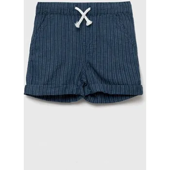Chlapecké kraťasy Dětské plátěné šortky United Colors of Benetton tmavomodrá barva, nastavitelný pas 4W29G900Z.P.SEASONAL 59X, vel. 116