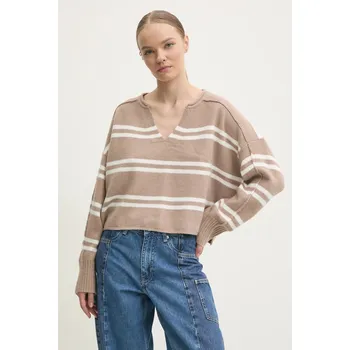 Dámský svetr Svetr Hollister Co. dámský, hnědá barva, KI350-4181 KI350.4181.404 84X, vel. XXS