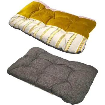 Pelíšek pro psa Matrace pro psa 126x78x11 Šedý žlůtý