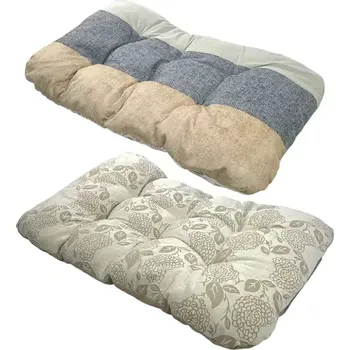 Pelíšek pro psa Matrace pro psa 126x78x11 Béžový šedý pruhy