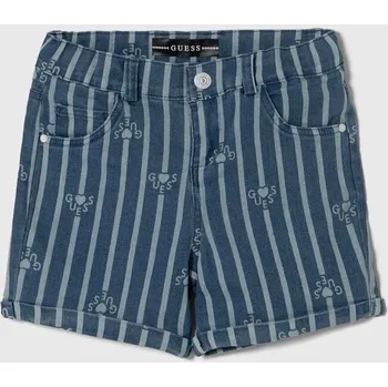 Dětské riflové kraťasy Guess nastavitelný pas K4GD02.D5160.PPYH modrá 55X, vel. 122-125