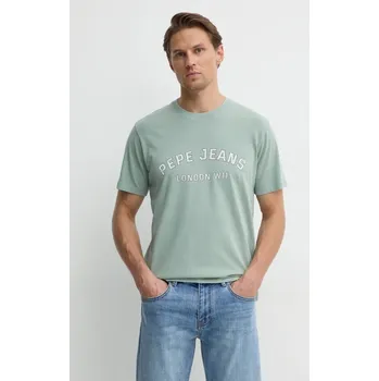 Bavlněné tričko Pepe Jeans ALDRIDGE PM509628 zelená 97X, vel. L