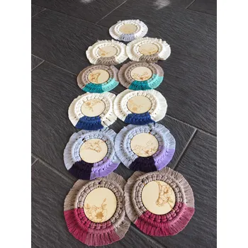 Macramé podtácek krémová 16cm (Macramé jako podtácek pod čaj, vázu, originální doplněk.)