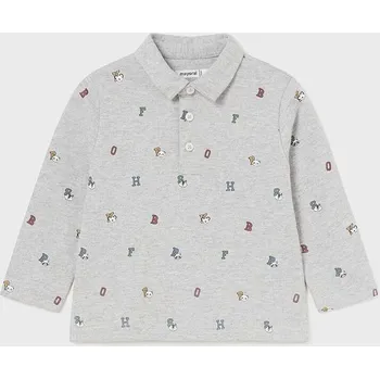 Dětská bavlněná polokošile Mayoral 2182.3A.Baby.9BYH šedá 90X, vel. 74