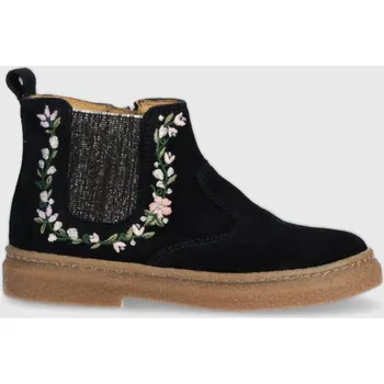 Dívčí polobotky Dětské semišové kotníkové boty Pom D'api TRIX JOD BRODI tmavomodrá barva P1DDDZ0404.24.27 59X, EUR 25