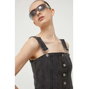 Džínový top Guess Originals W3YG25D4UO0 šedá 90Y, vel. XS