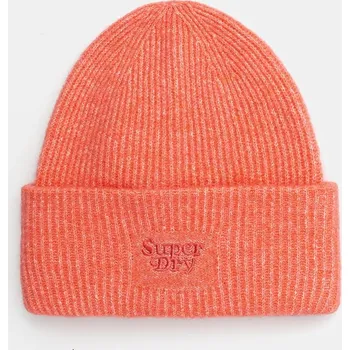 Čepice Čepice z vlněné směsi Superdry růžová barva, z husté pleteniny, Y9010185A-OU3 Y9010185A.OU3 20A, vel. ONE SIZE