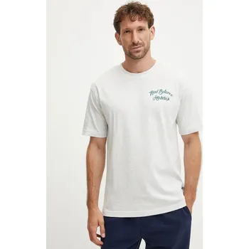 Pánské tričko Bavlněné tričko New Balance šedá barva, MT43556AHH 09X, vel. S