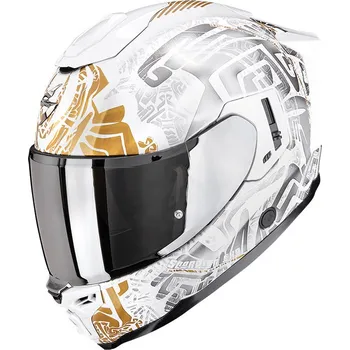 Helma na motorku SCORPION přilba EXO-1500 AIR Apus white/grey/gold - M