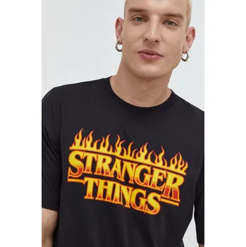 Pánská móda Bavlněné tričko Champion Xstranger Things 217791 černá 99C, vel. S