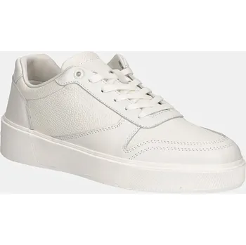 Pánské tenisky Kožené sneakers boty Calvin Klein LOW TOP LACE UP BSKT LTH HM0HM01624 bílá 00X, EUR 40
