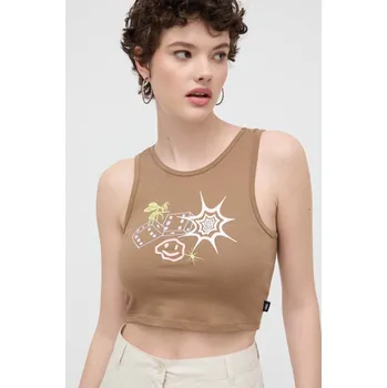 Bavlněný top Vans VN000GJYYJ21 hnědá 88X, vel. M