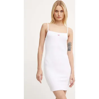 Dámské šaty Šaty Diesel D-MOKKY-LS-MICRODIV bílá barva, mini, A14956.0EJAI 00X, vel. L