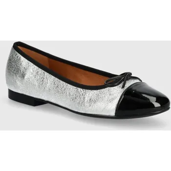 Dámské baleríny Kožené baleríny Billi Bi stříbrná barva, A6021 SLV, EUR 38