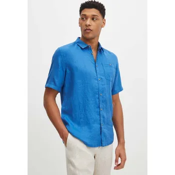 Pánská košile Lněná košile Medicine pánská, regular, s klasickým límcem RS24.KKM071 modrá 55X, vel. S
