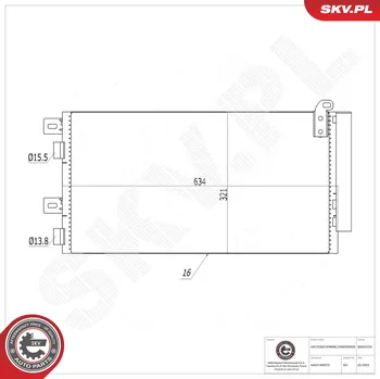 Ventilátor topení a klimatizace Kondenzátor klimatizace ESEN SKV 86SKV233