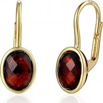 Náušnice Gems, Originální náušnice Devon, žluté zlato a granáty, 585-38-3-4491.0Z00.0.00.610.08