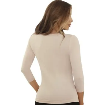 Dámské triko Emili Ina - 3/4 rukáv Béžová 2XL