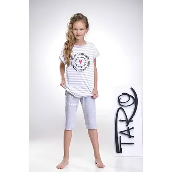 Dívčí pyžamo Taro, dívčí pyžamo 1076/1-Amelia, krátký rukáv, šedá, vel. 158