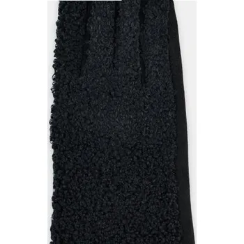 Šála Dámské rukavice Noviti RW049 - bouclé Černá 23 cm