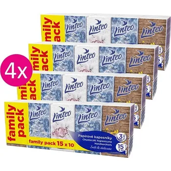 Papírový kapesník LINTEO Soft & Delicate 4× (15× 10 ks)