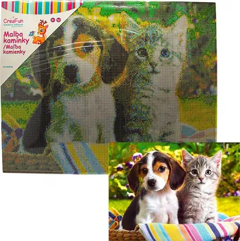 Diamantové malování Diamantové malování - Pes a kočka 40 x 50 cm