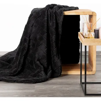 deka DEKA Z MIKROFLANELU CARO 170X210 CM ČERNÁ