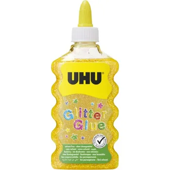 Kancelářské lepidlo UHU Glitter Glue Gold Maxi - třpytkové lepidlo pro dekorace 185 g / 177 ml