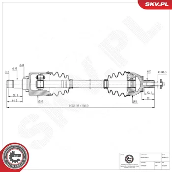 Poloosa kola Hnací hřídel - poloosa ESEN SKV 40SKV212
