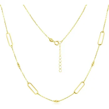 Náhrdelník GEMMAX Efektní zlatý náhrdelník ve stylu Fancy délka 42+3 cm – zlatý šperk ryzosti 585/1000 v Dárkovém balení s Certifikátem GLNYN-45-01485