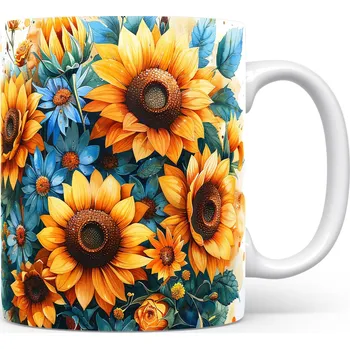 Hrnek s motivem slunečnic – kontrastním vzhledem