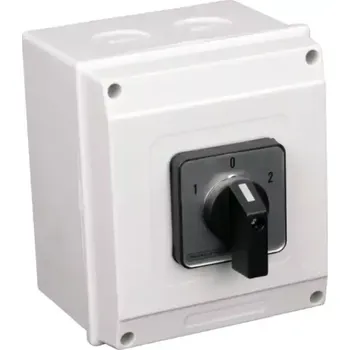 spínač Vačkový přepínač, 1-0-2, v krabici Tracon TKV-206/4T65 400V, 50Hz, 20A, 2×4P, 5,5kW, 48×48mm, 60°, IP65 (Tracon TKV-206/4T65)