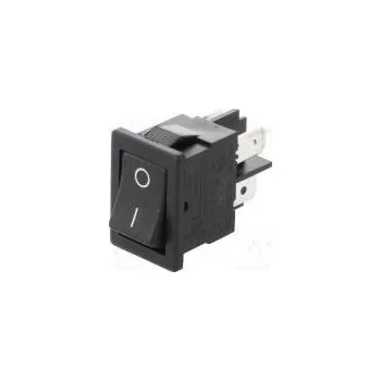 vypínač ROCKER DPST pol 2 OFF-ON 10A/250VAC černá není Těleso černá