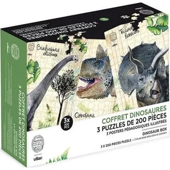 Puzzle Vilac Sada 3 puzzle dinosaurů