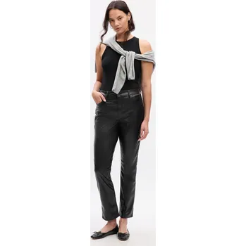 Dámské kalhoty GAP Dámské Koženkové kalhoty High Rise 406629-00 Černá 32TALL