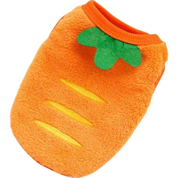 Obleček pro psa Zimní obleček pro psa XS 1–1,5 kg 30 cm hrudník 20 cm záda Oranžový kabátek ve vzhledu mrkve Hřejivý měkký oblek s kapucí pro malé psy