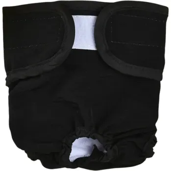 Obleček pro psa Opakovaně použitelné inkontinenční kalhotky pro psy XL 50–70 cm Bavlněná směs se suchým zipem Ochranné psí prádlo pro hygienu a pohodlí černá