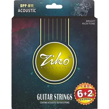 Klasická kytara Sada strun DPP-011 pro akustickou kytaru Šestihranné jádro Slitina fosforu a bronzu Odolné struny s teplým čistým tónem