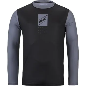 cyklistický dres KENNY Cyklistický dres s dlouhým rukávem letní - ELITE 25 - černá/šedá M