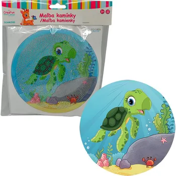 Diamantové malování Diamantové malování s rámem - Kreslená želvička 17 cm
